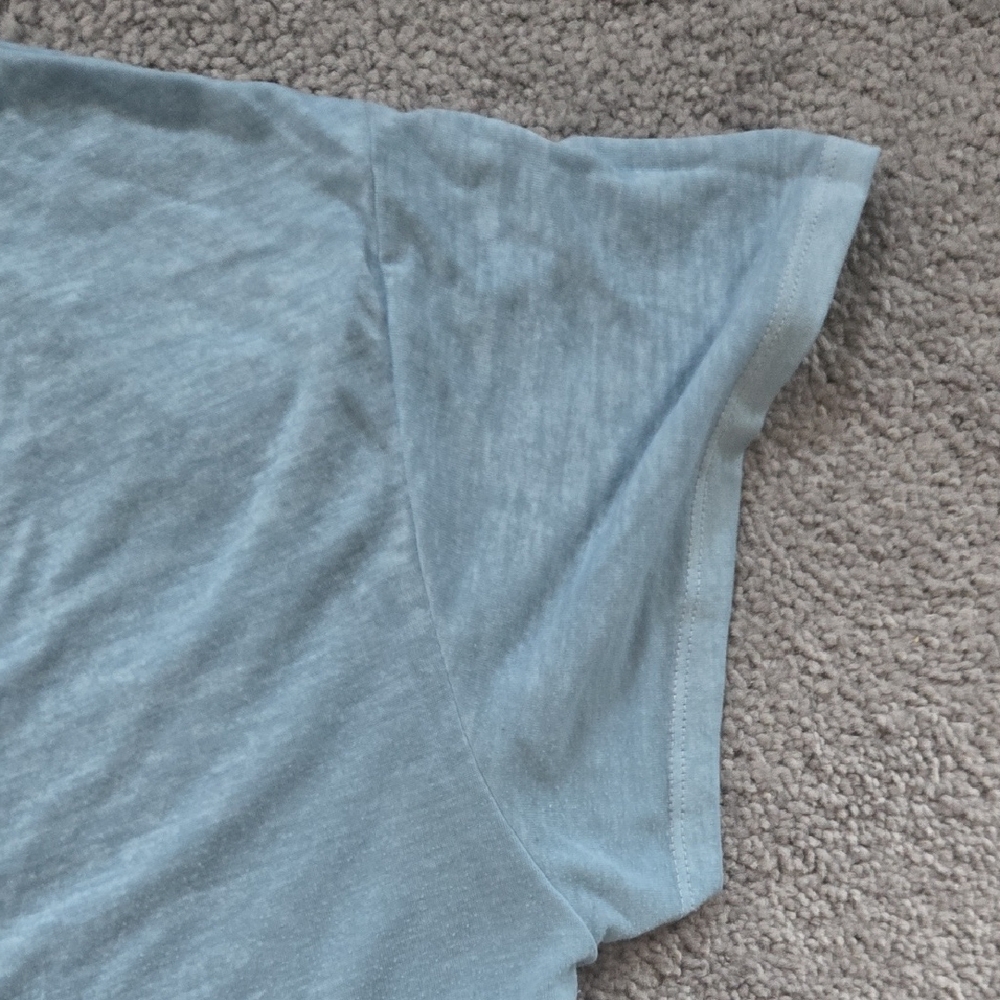 Size 18/20, Lane Bryant Light Blue Floral 'Beautiful' Graphic Tee - Picture 4 of 6